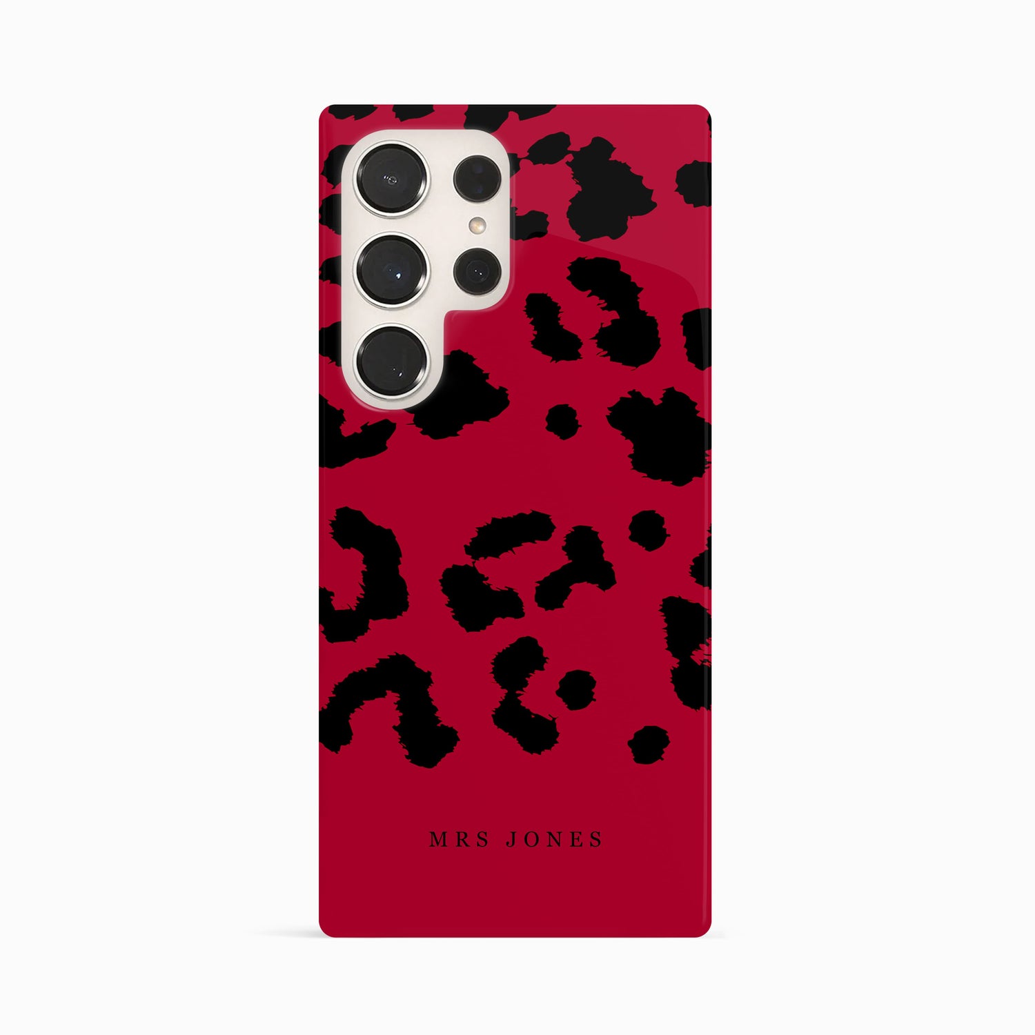 Custom Red Leopard Print Case Samsung Galaxy S24 Ultra Phone Case
