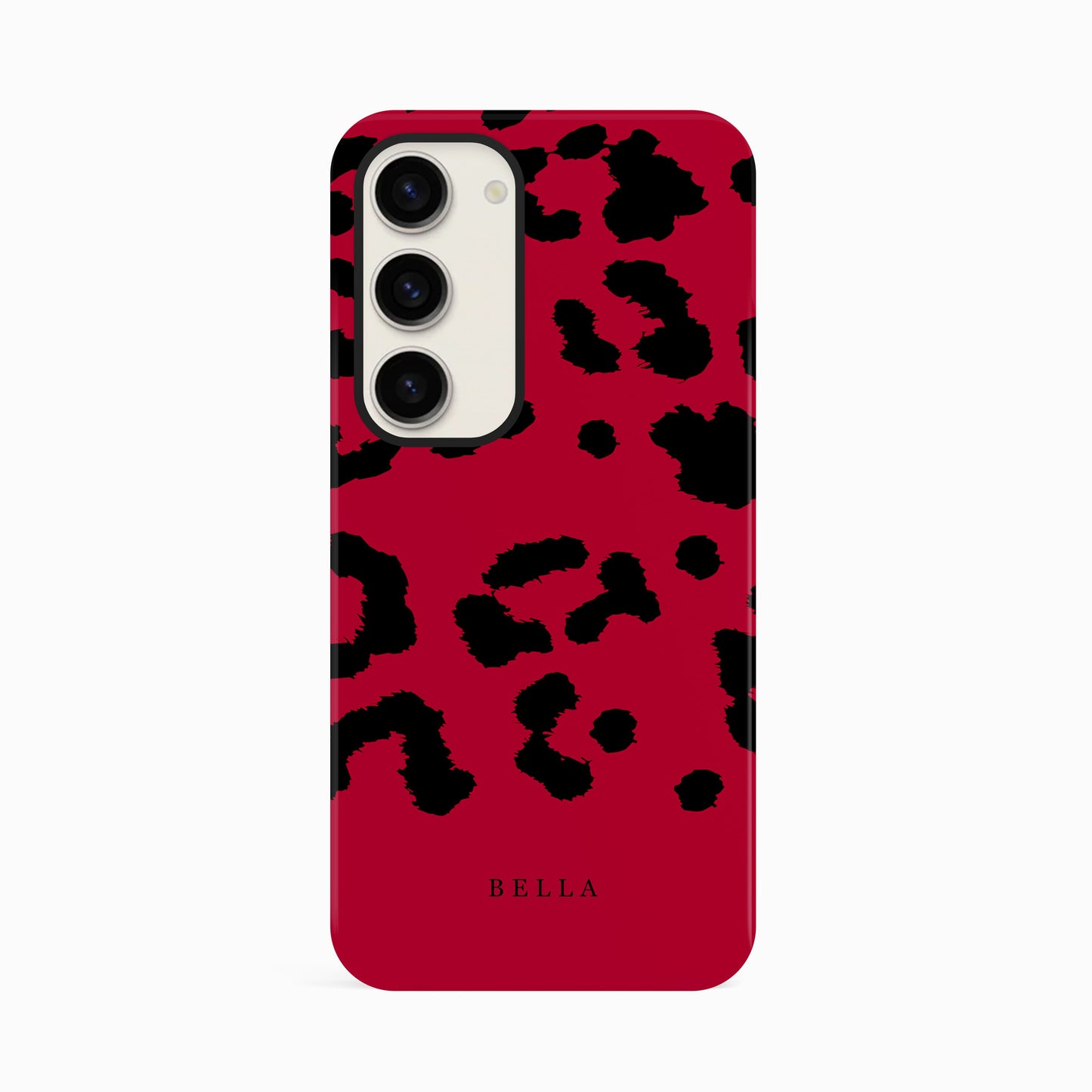 Custom Red Leopard Print Case Samsung Galaxy S23 Phone Case