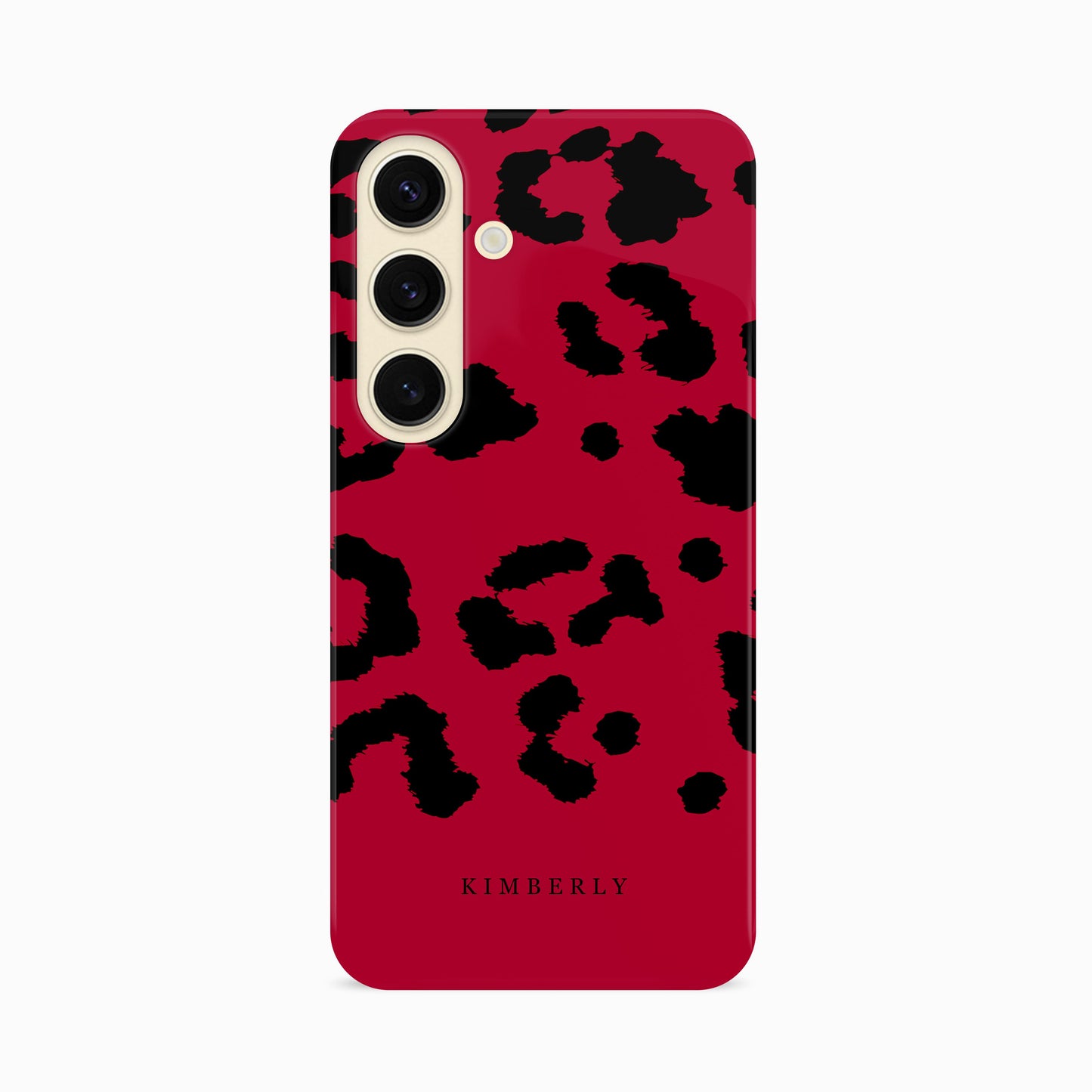 Custom Red Leopard Print Case Samsung Galaxy S24 Phone Case