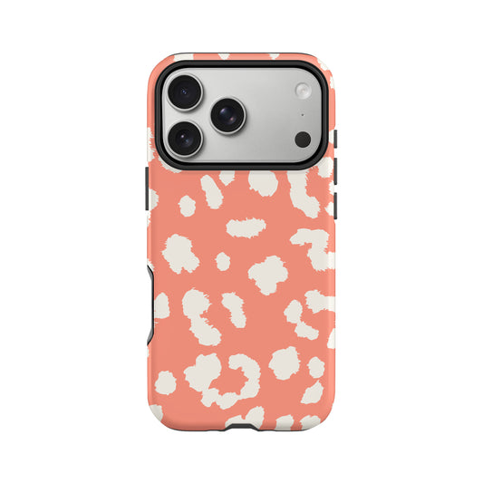 Abstract Orange Coral Leopard Print Case iPhone 17 Pro Phone Case