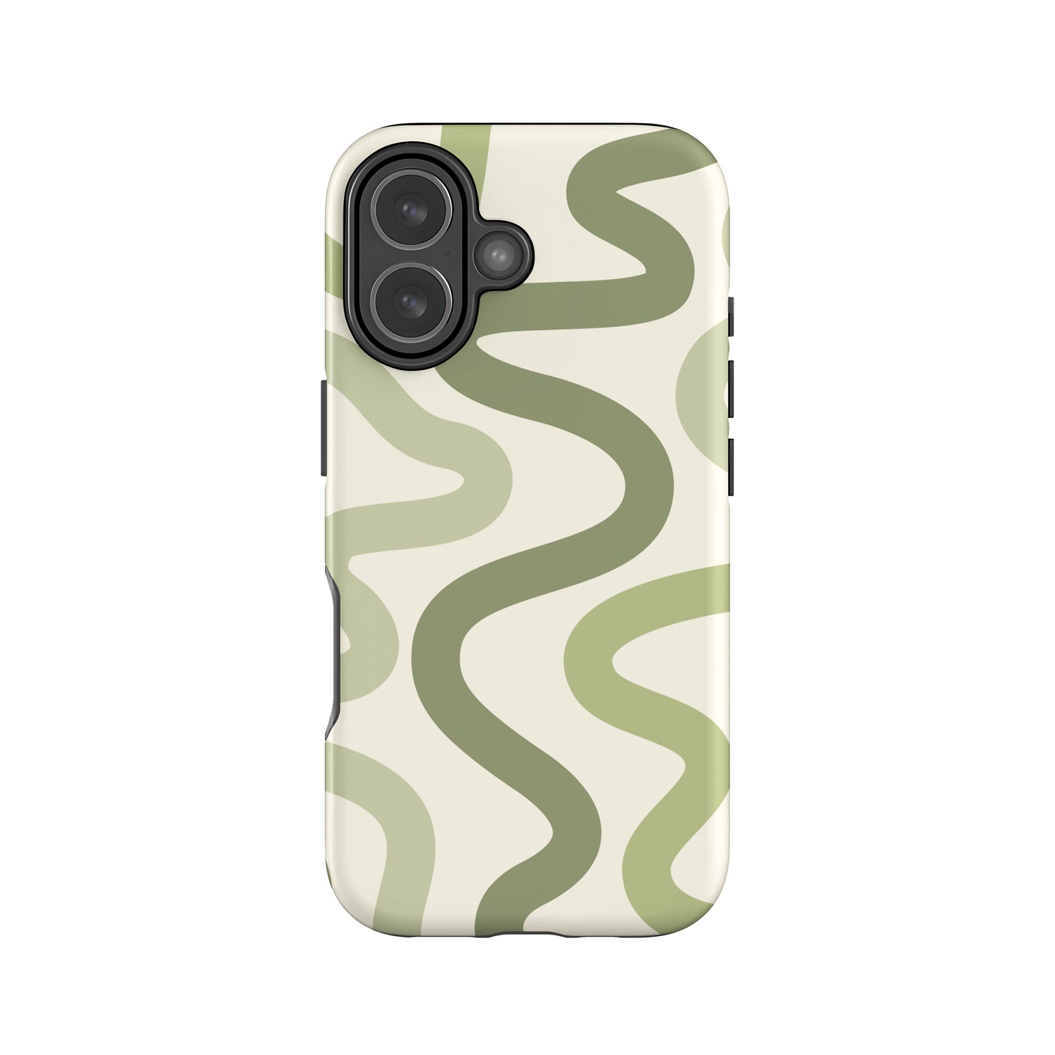Olive Green Wavy Pattern Print Case iPhone 17 Phone Case