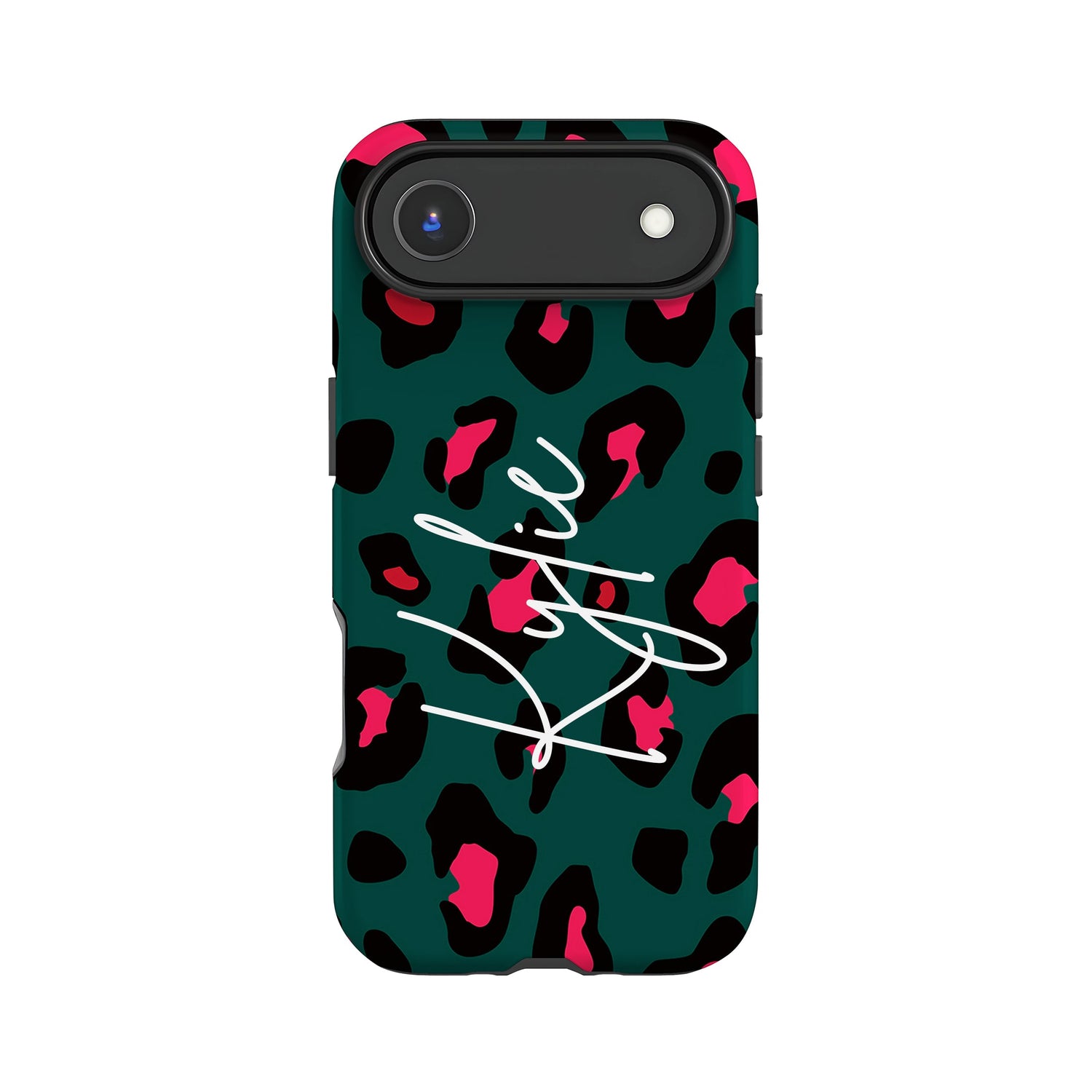 Personalised Forest Green Leopard Print Phone Case iPhone 17 Air Phone Case