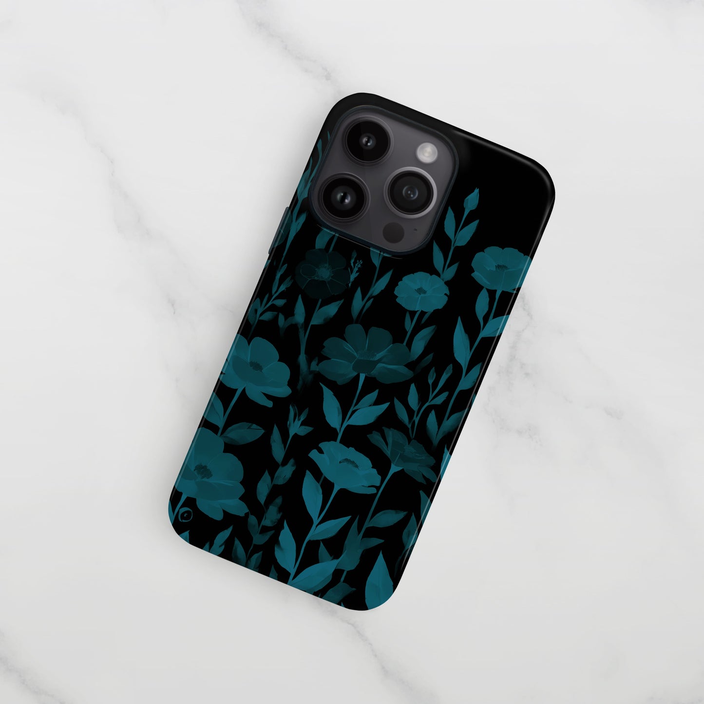 Black And Blue Floral Print Phone Case  Phone Case