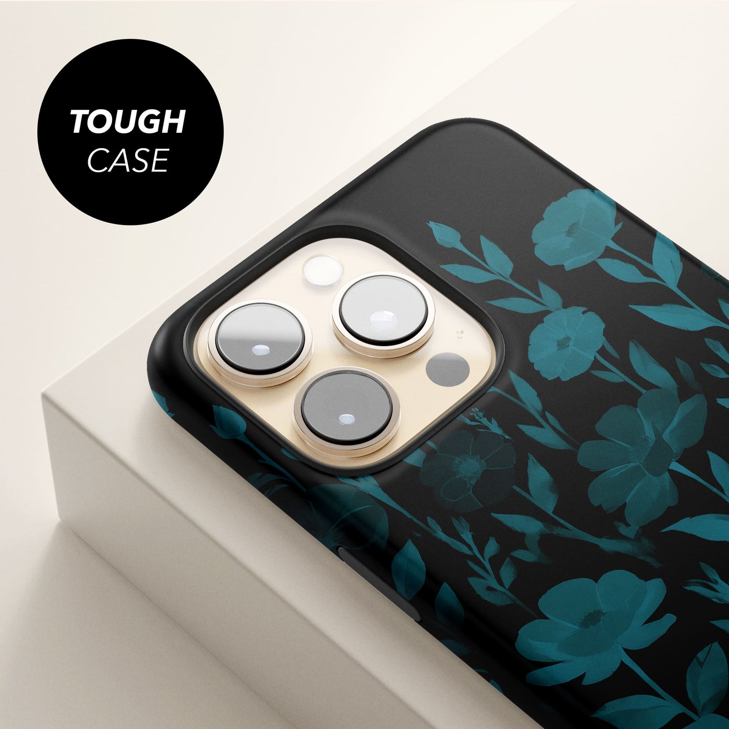 Black And Blue Floral Print Phone Case  Phone Case