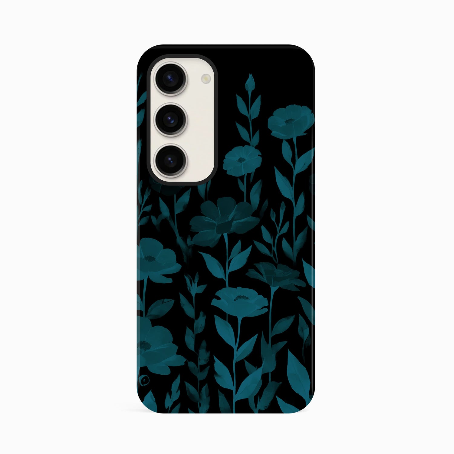 Black And Blue Floral Print Phone Case Samsung Galaxy S23 Phone Case