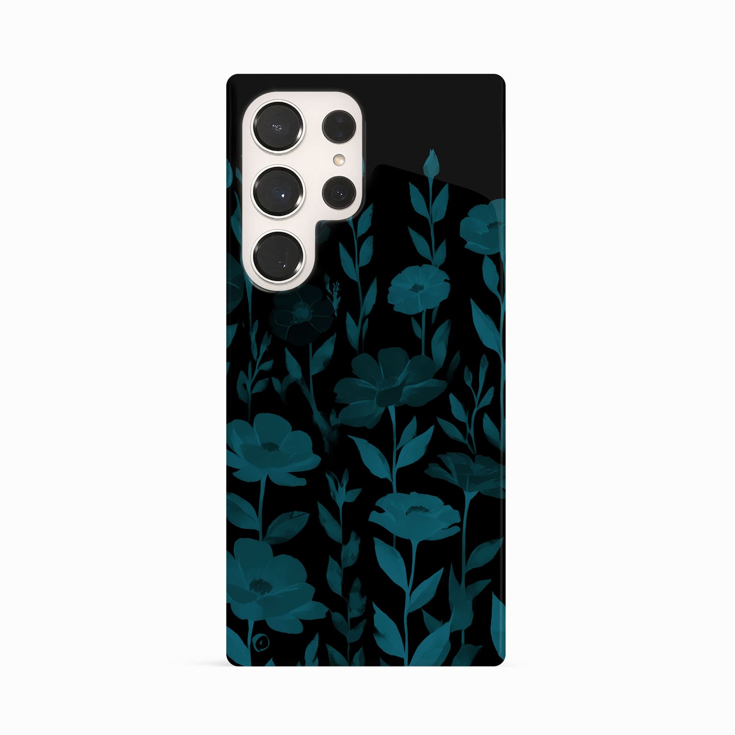 Black And Blue Floral Print Phone Case Samsung Galaxy S23 Ultra Phone Case