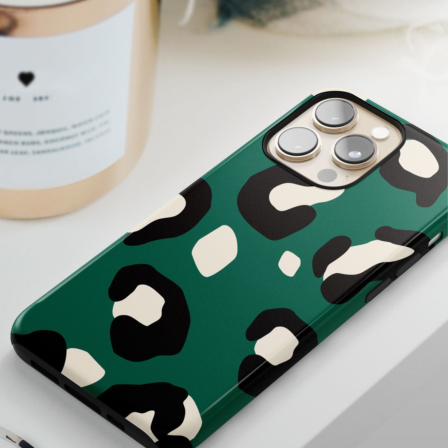 Dark Forest Green Modern Leopard Print Case  Phone Case