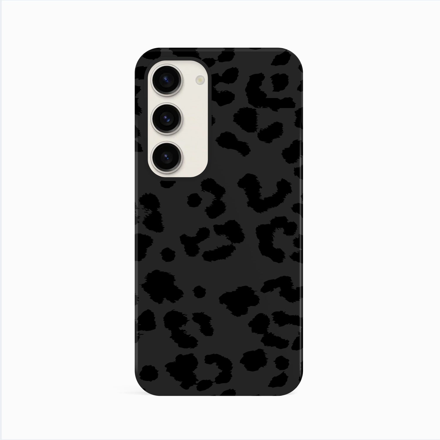 Dark Grey Leopard Print Phone Case Samsung Galaxy S23 Phone Case