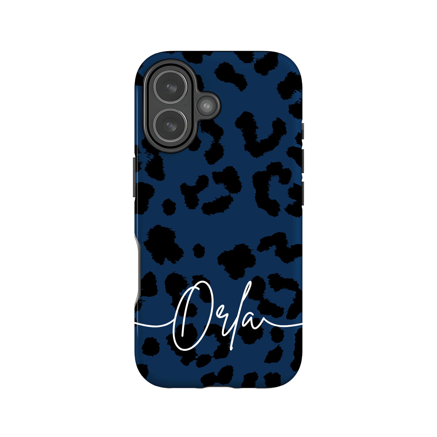 Personalised Navy Leopard Print Case