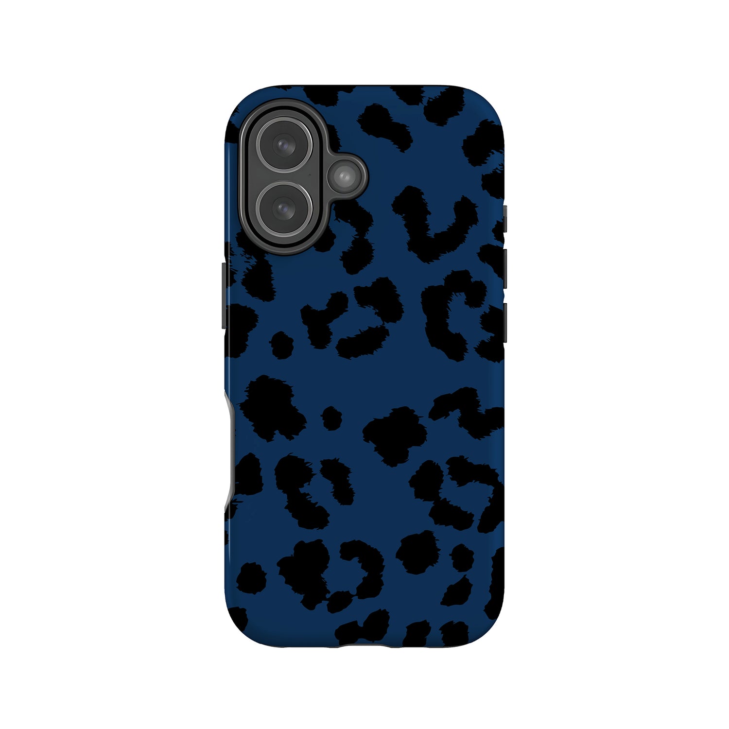 Dark Navy Blue Leopard Print Case iPhone 17 Phone Case