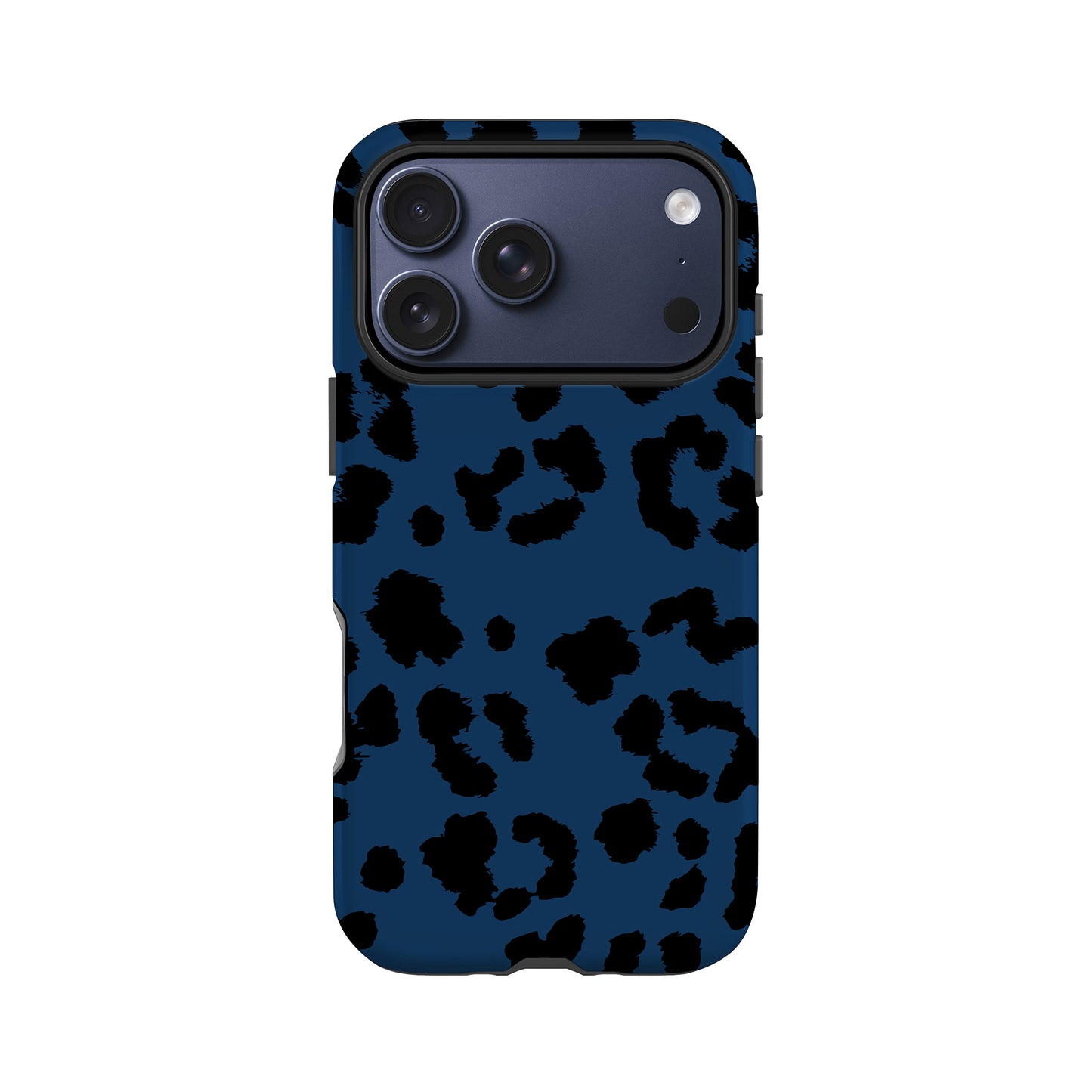 Dark Navy Blue Leopard Print Case iPhone 17 Pro Phone Case
