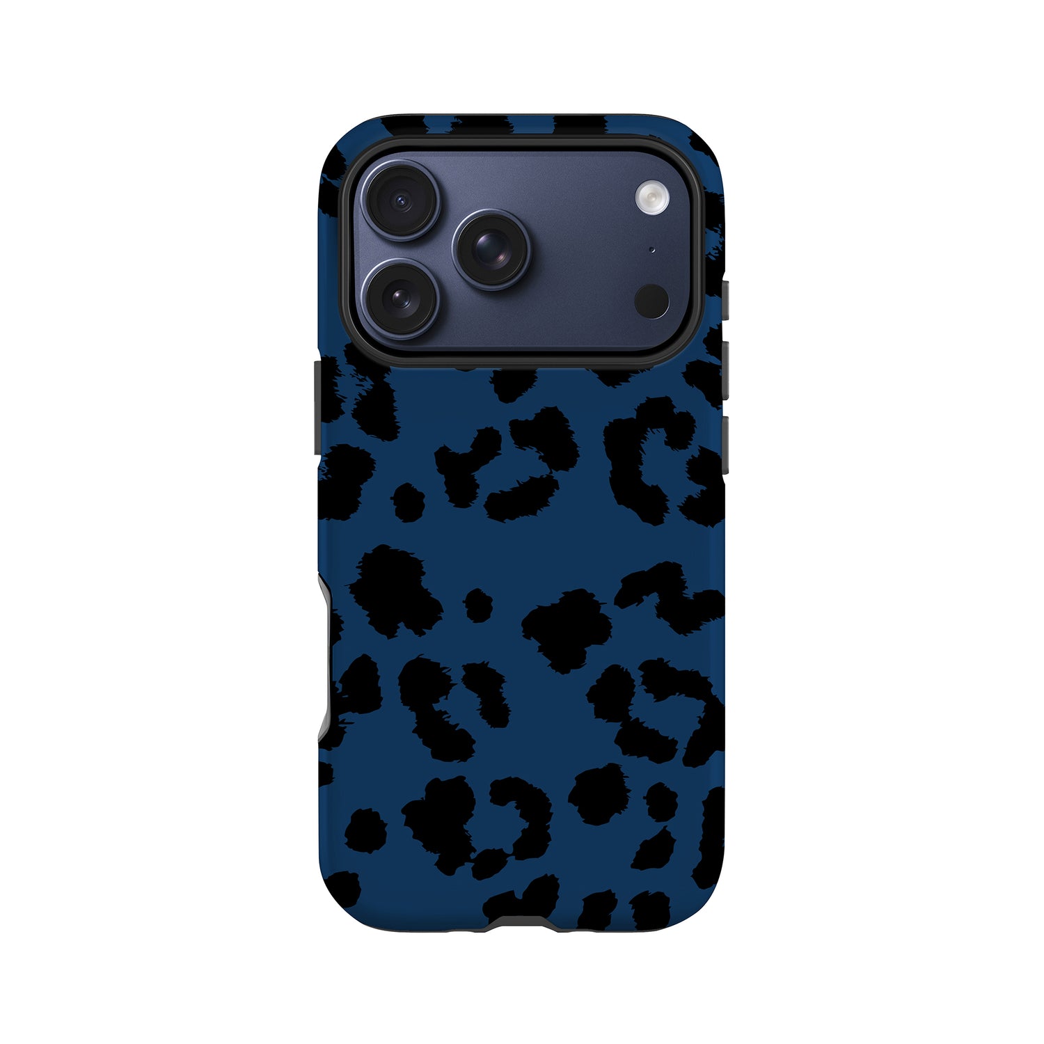 Dark Navy Blue Leopard Print Case iPhone 17 Pro Phone Case