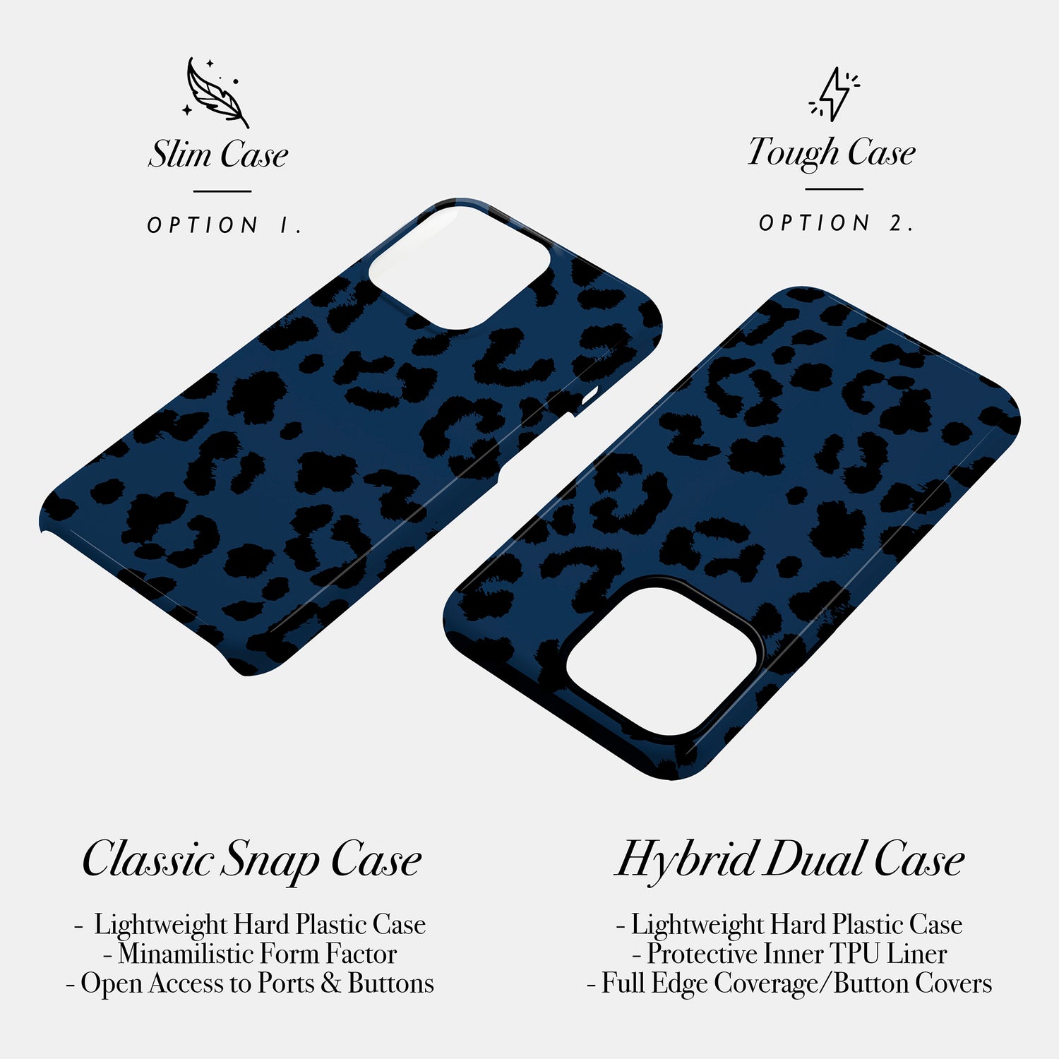 Dark Navy Blue Leopard Print Case Phone Case