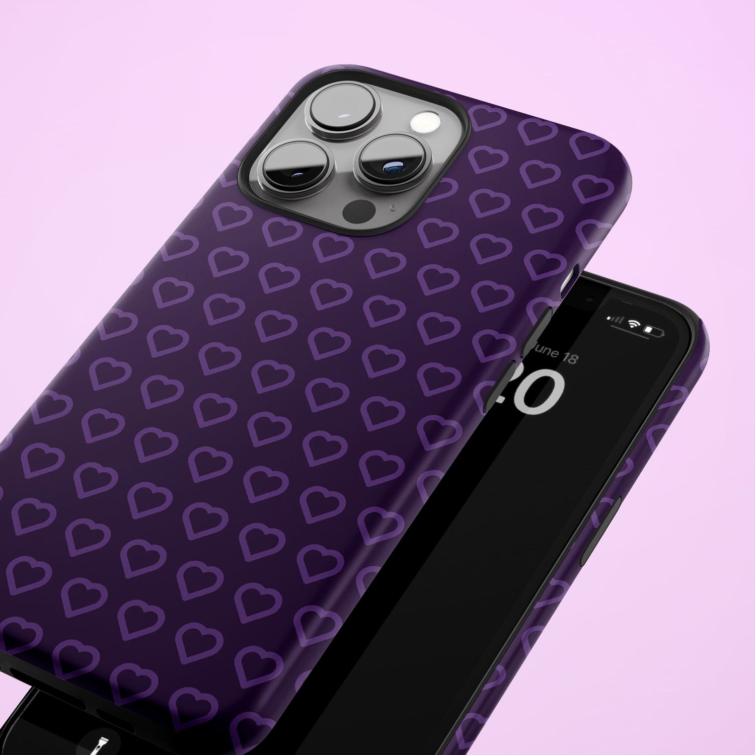 Personalised Name Dark Purple Hearts Case  Phone Case