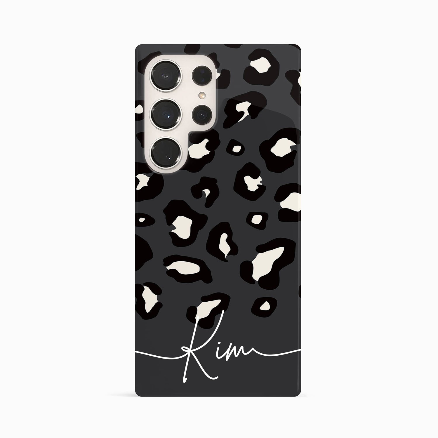 Dark Grey Custom Name Leopard Print Pattern Phone Case Phone Case