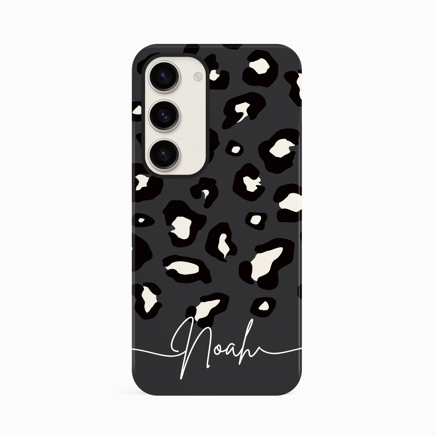 Dark Grey Custom Name Leopard Print Pattern Phone Case Phone Case