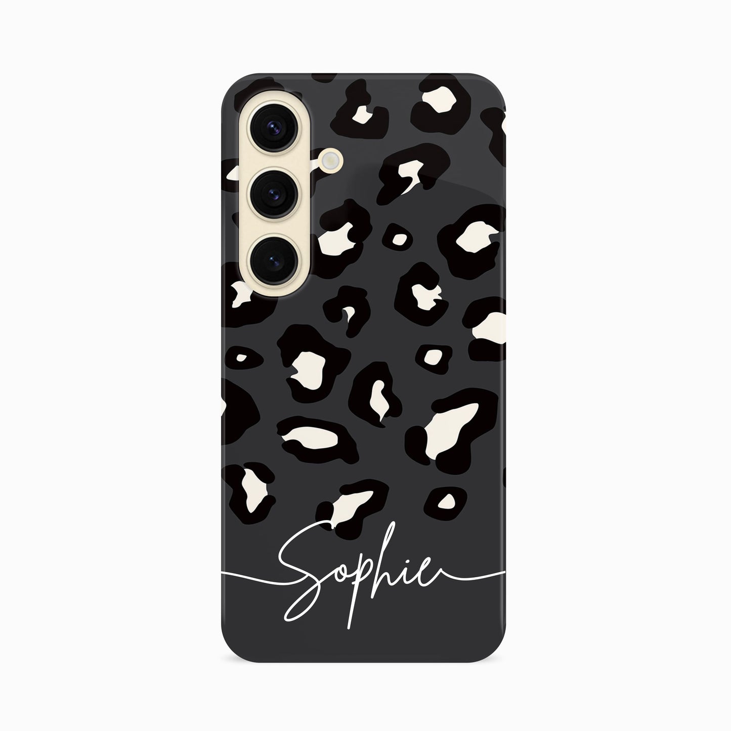 Dark Grey Custom Name Leopard Print Pattern Phone Case Phone Case