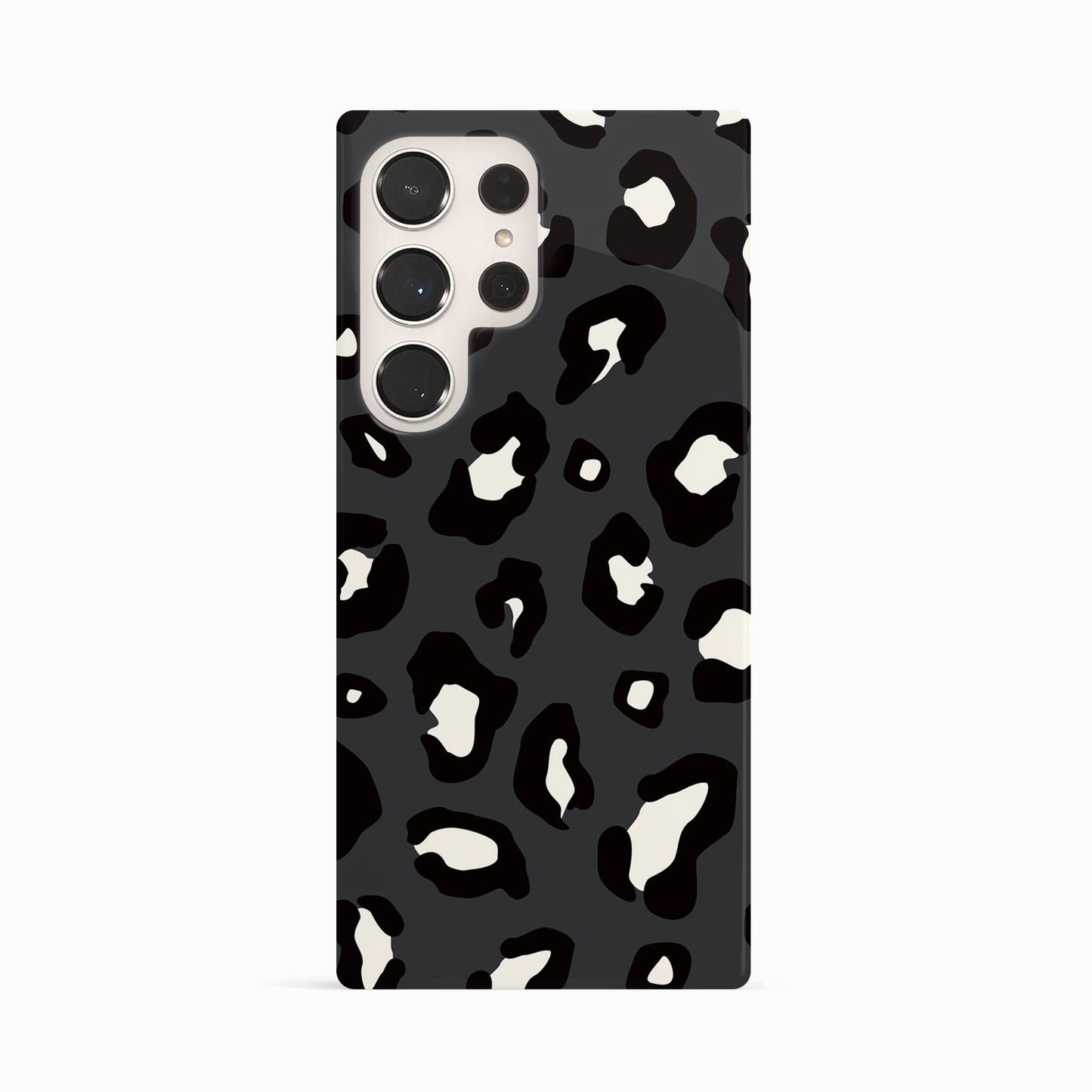 Dark Grey Leopard Print Animal Spots Pattern Phone Case Samsung Galaxy S23 Ultra Phone Case