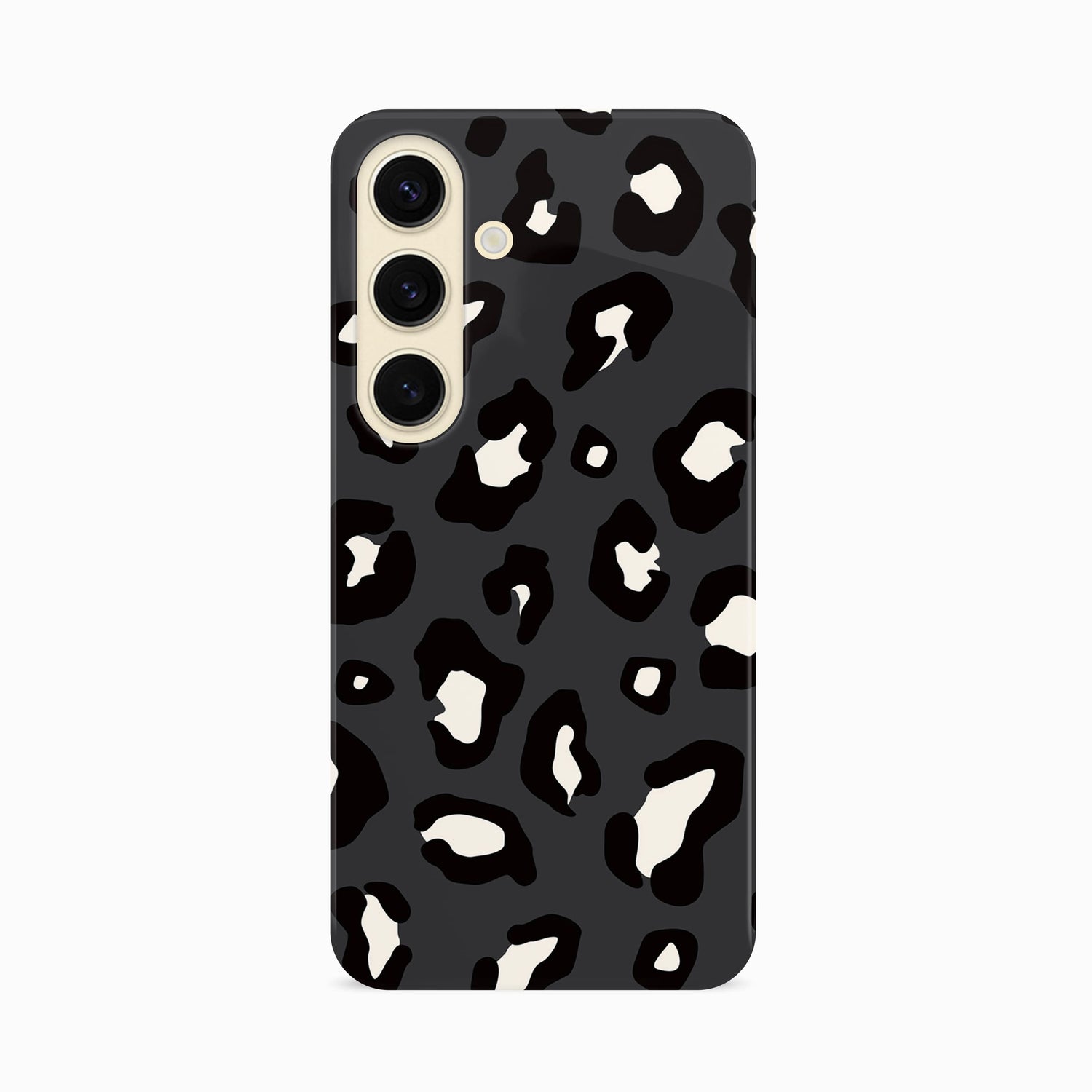 Dark Grey Leopard Print Animal Spots Pattern Phone Case Samsung Galaxy S24 Phone Case