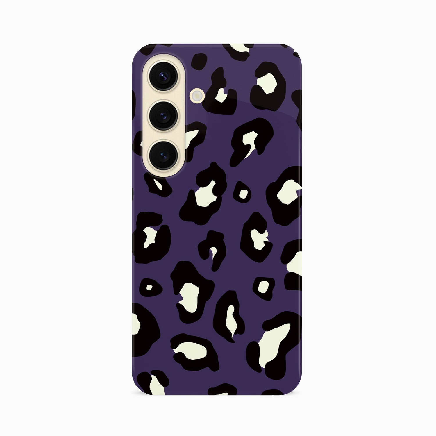 Dark Purple Leopard Print Spots Pattern Phone Case Samsung Galaxy S24 Phone Case