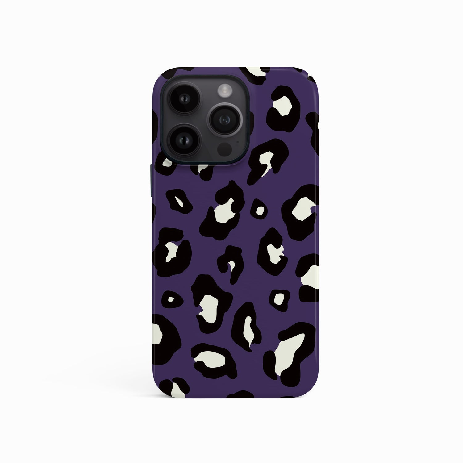 Dark Purple Leopard Print Spots Pattern Phone Case iPhone 15 Phone Case