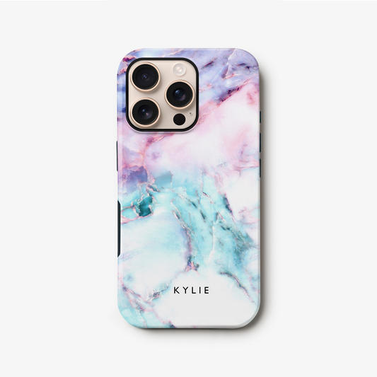 Rainbow Marble Custom Name Phone Case iPhone 16 Phone Case