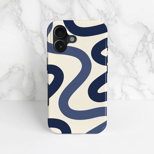 Dark Blue Abstract Wavy Print Case  Phone Case