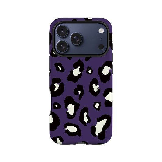 Dark Purple Leopard Print Spots Pattern Phone Case iPhone 17 Pro Phone Case