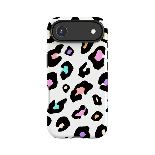 White Rainbow Leopard Skin Spots Case iPhone 17 Air Phone Case