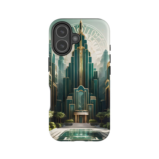Green Art Deco City Print Case Phone Case