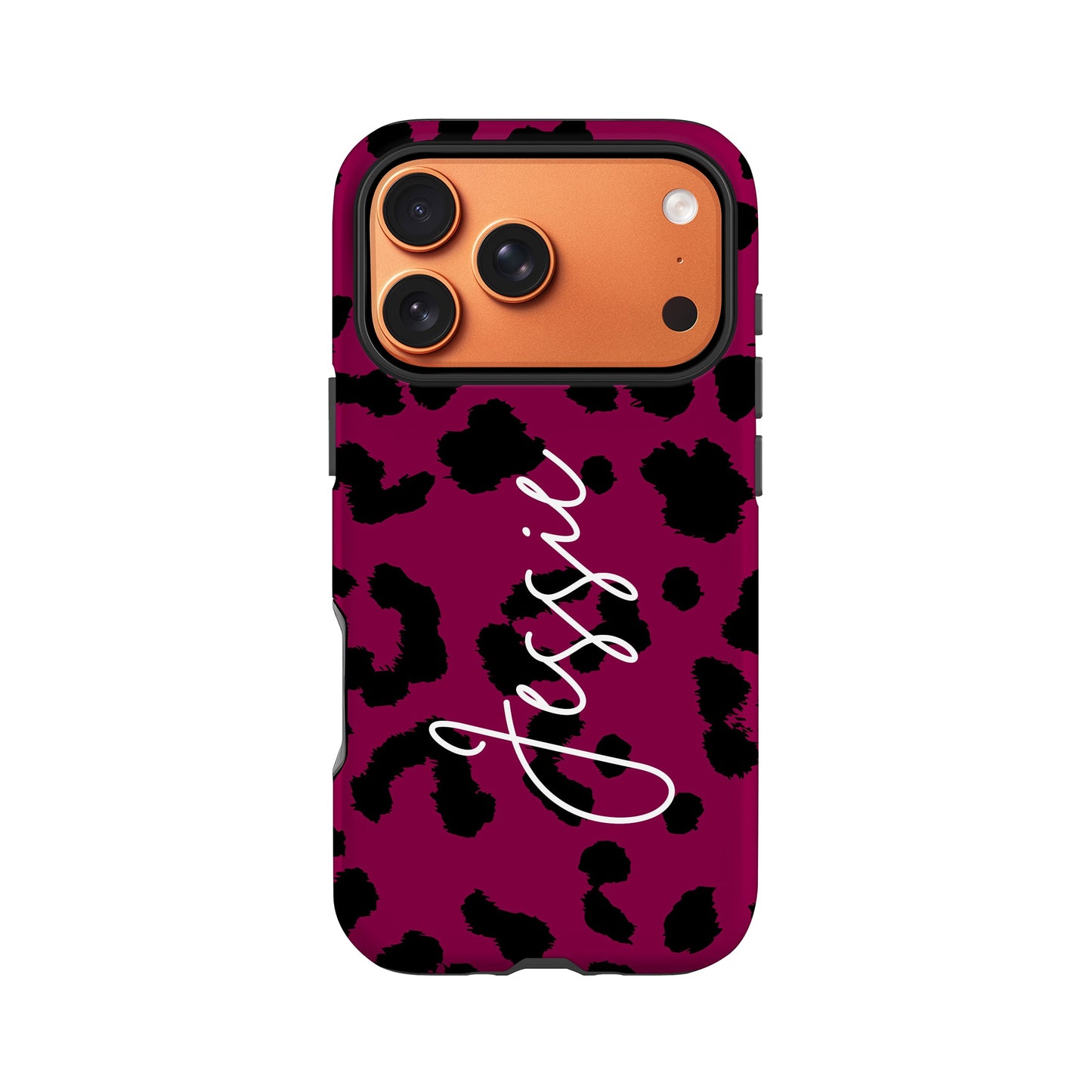 Burgundy Leopard Print Phone Case iPhone 17 Pro Phone Case