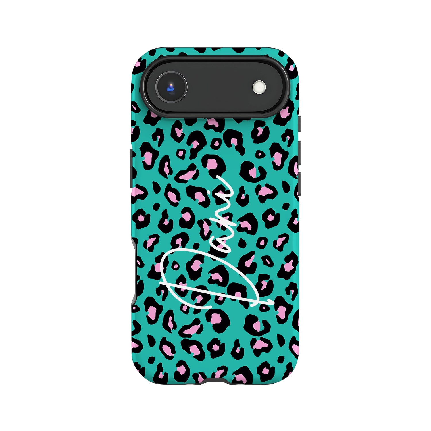 Custom Name Blue Leopard Print Phone Case iPhone 17 Air Phone Case