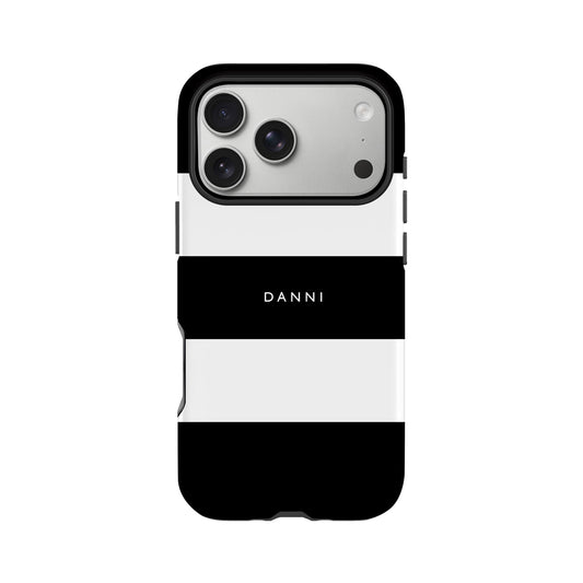 Black Stripes Personalised Text Case Phone Case