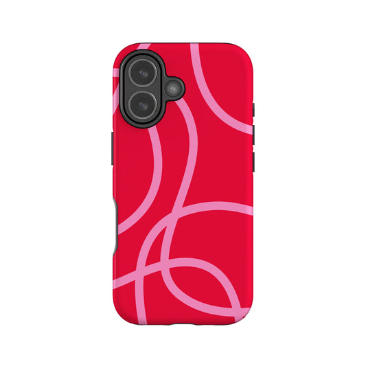 Abstract Red and Pink Lines Case iPhone 17 Phone Case