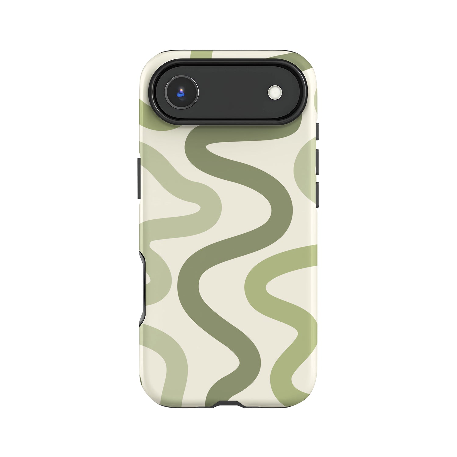 Olive Green Wavy Pattern Print Case iPhone 17 Air Phone Case