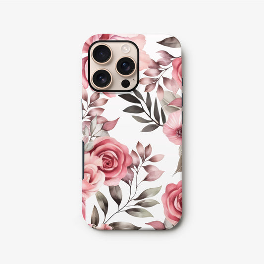 Pink Rose Floral Pattern Case iPhone 16 Phone Case