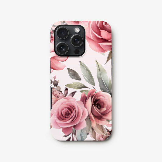 Floral Rose Print Phone Case iPhone 16 Phone Case