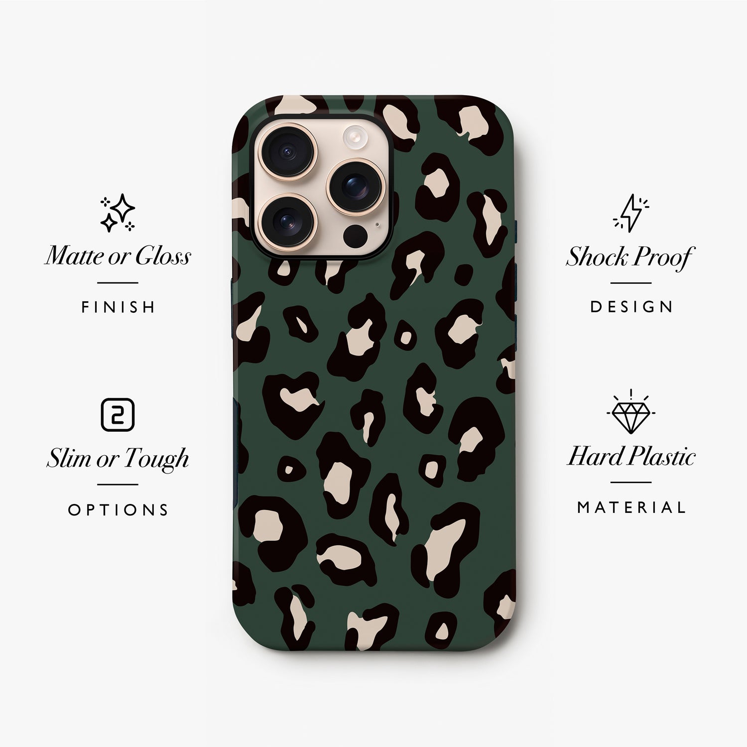 Dark Forest Green Leopard Print Case Phone Case