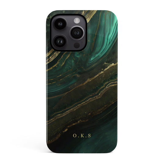 Gold Forest Marble Print Case iPhone 15 Phone Case