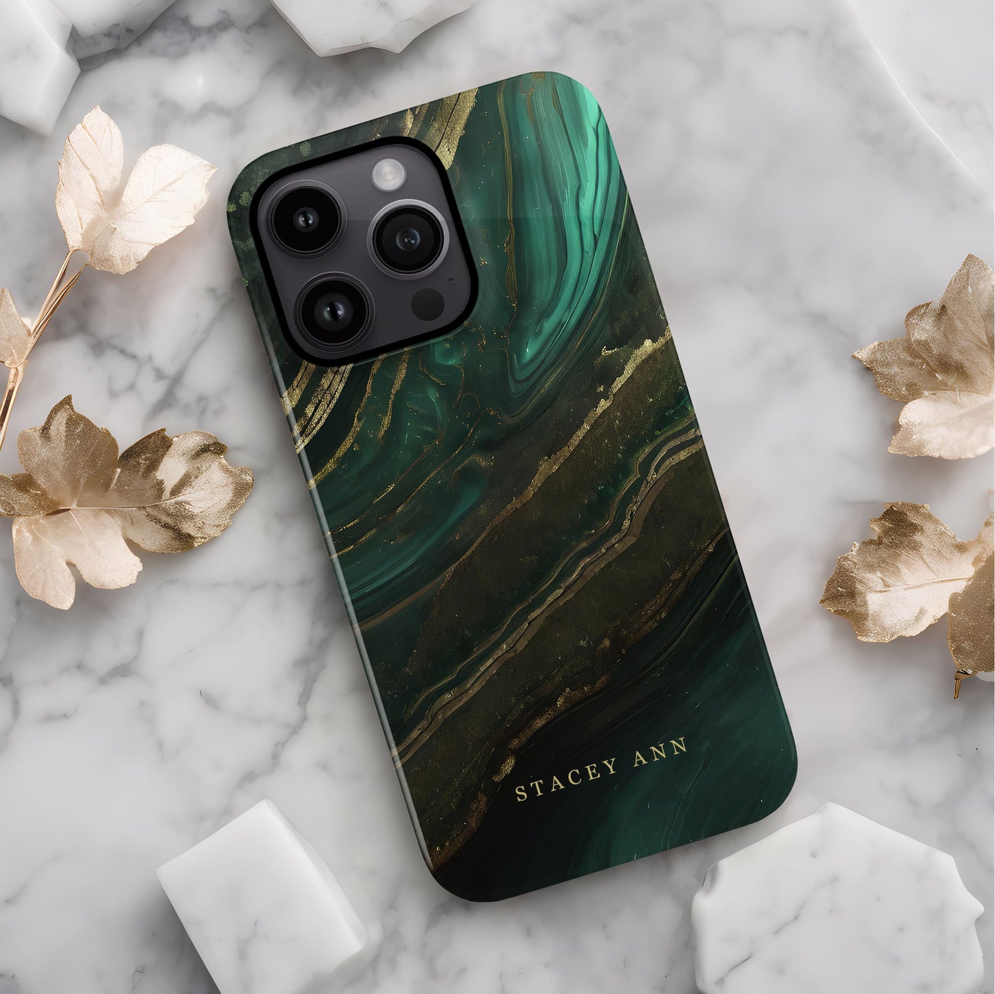 Gold Forest Marble Print Case