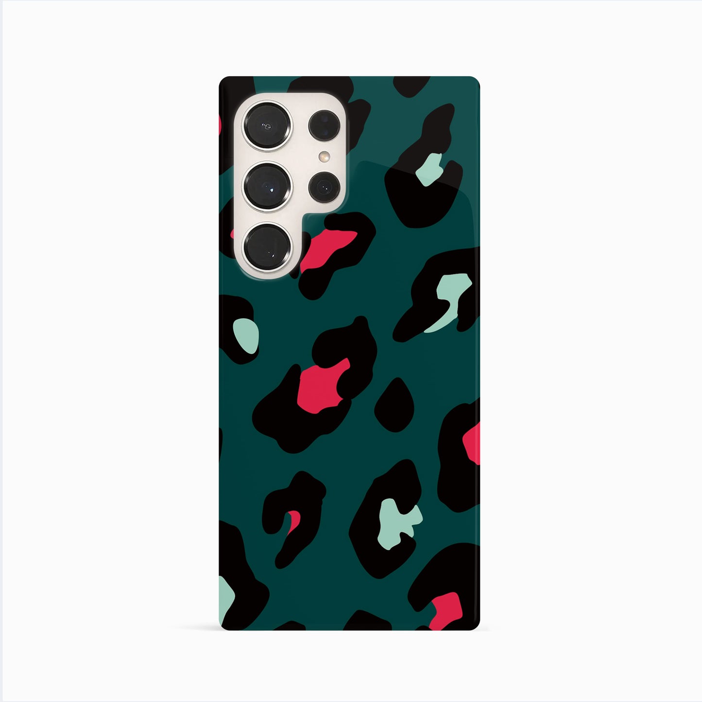 Green and Red Leopard Print Phone Case Samsung Galaxy S23 Ultra Phone Case