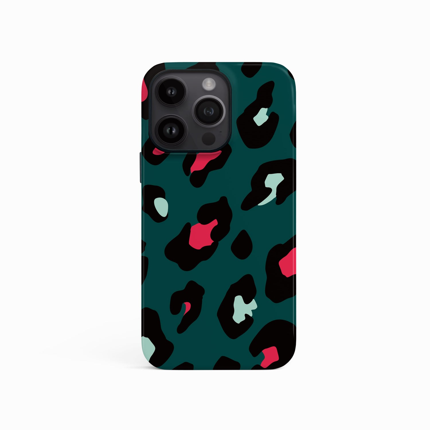 Green and Red Leopard Print Phone Case iPhone 15 Phone Case