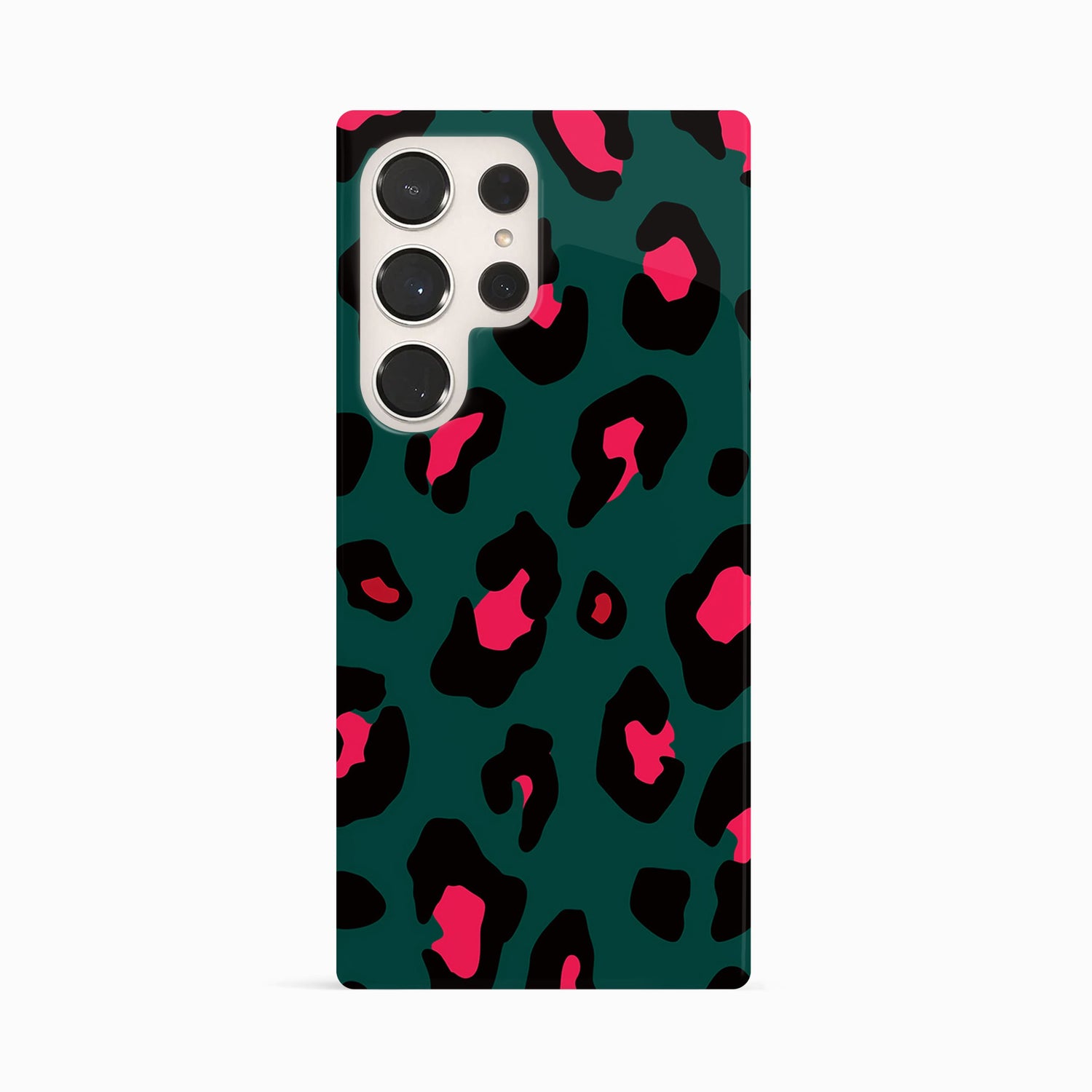 Forest Green Leopard Print Phone Case Samsung Galaxy S23 Ultra Phone Case