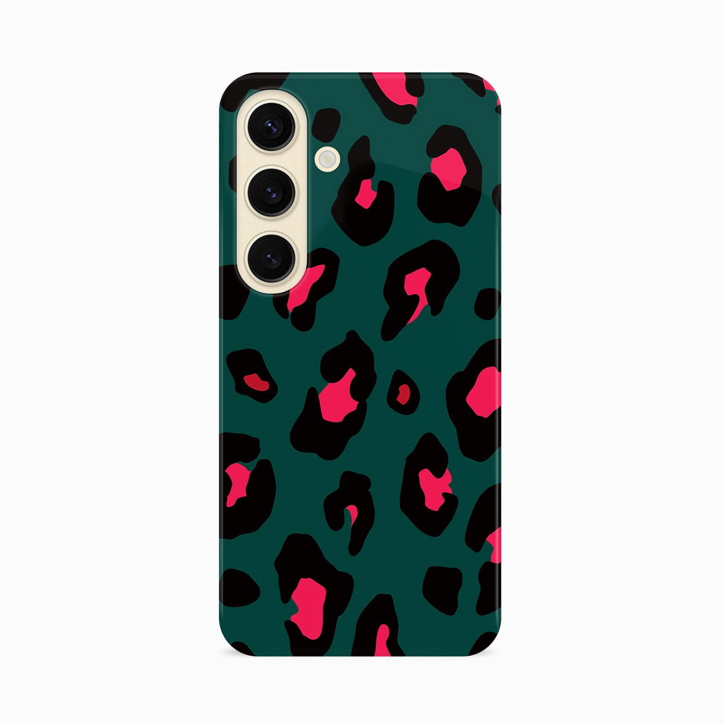 Forest Green Leopard Print Phone Case Samsung Galaxy S24 Phone Case