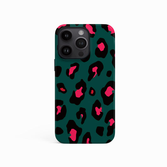 Forest Green Leopard Print Phone Case iPhone 15 Phone Case