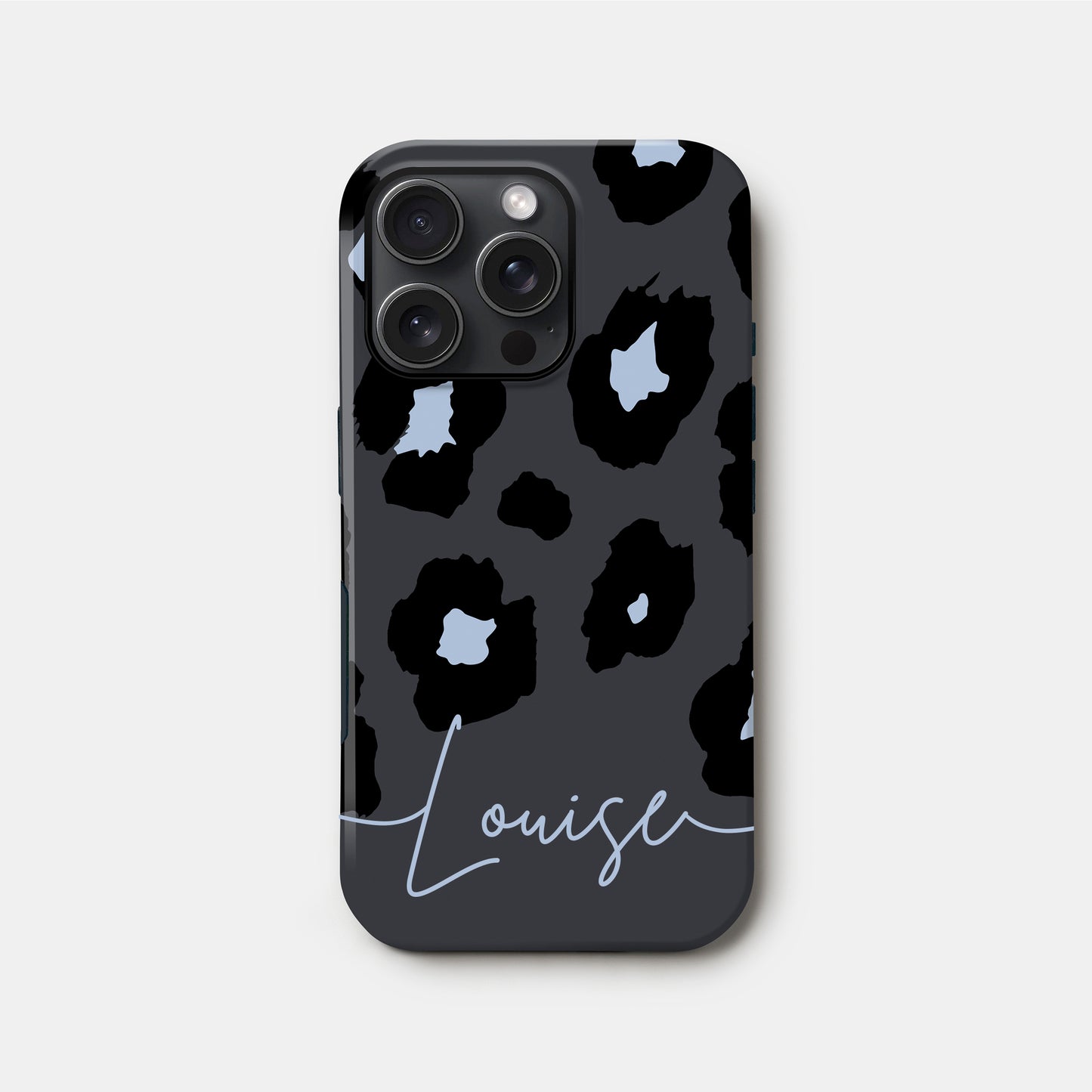 Glacier Blue Leopard Print Case iPhone 16 Pro Phone Case