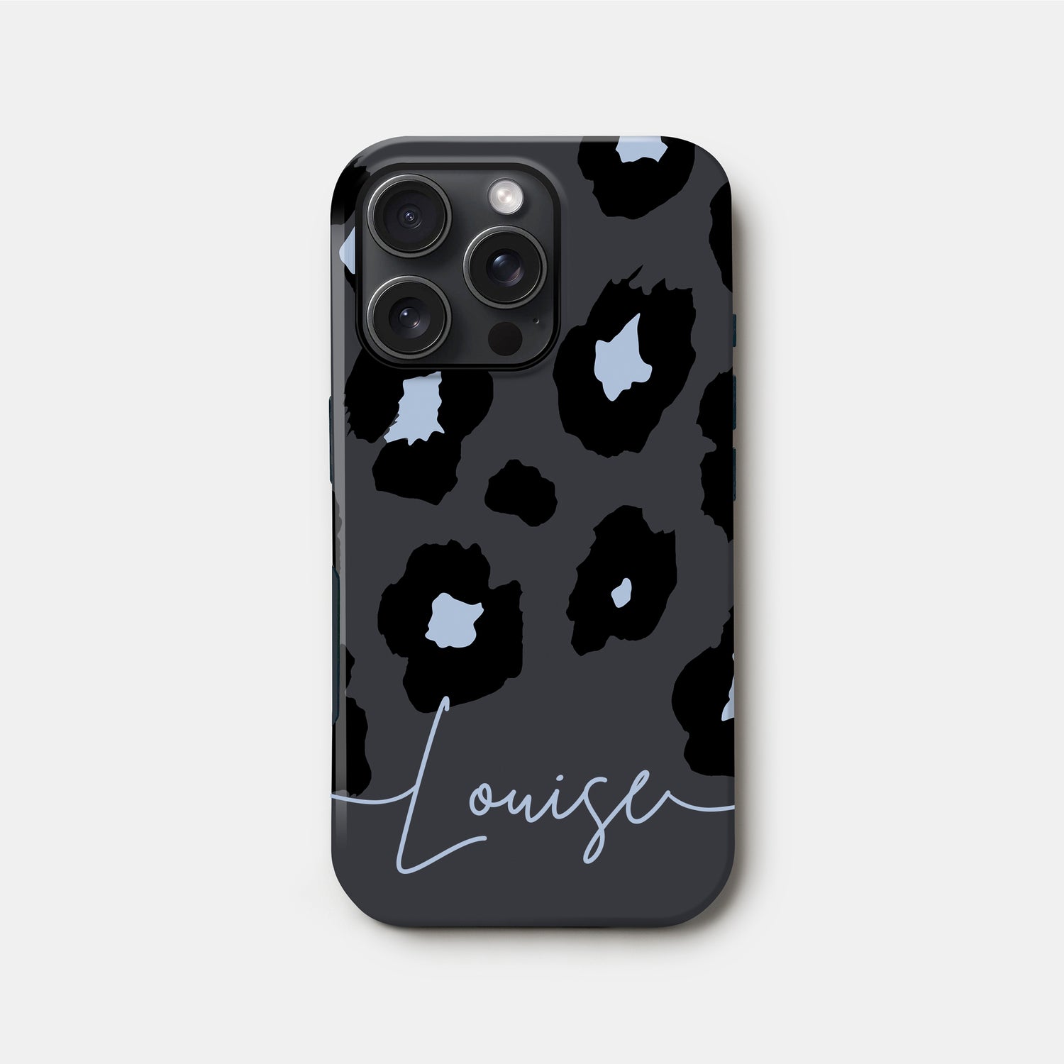 Glacier Blue Leopard Print Case iPhone 16 Pro Phone Case