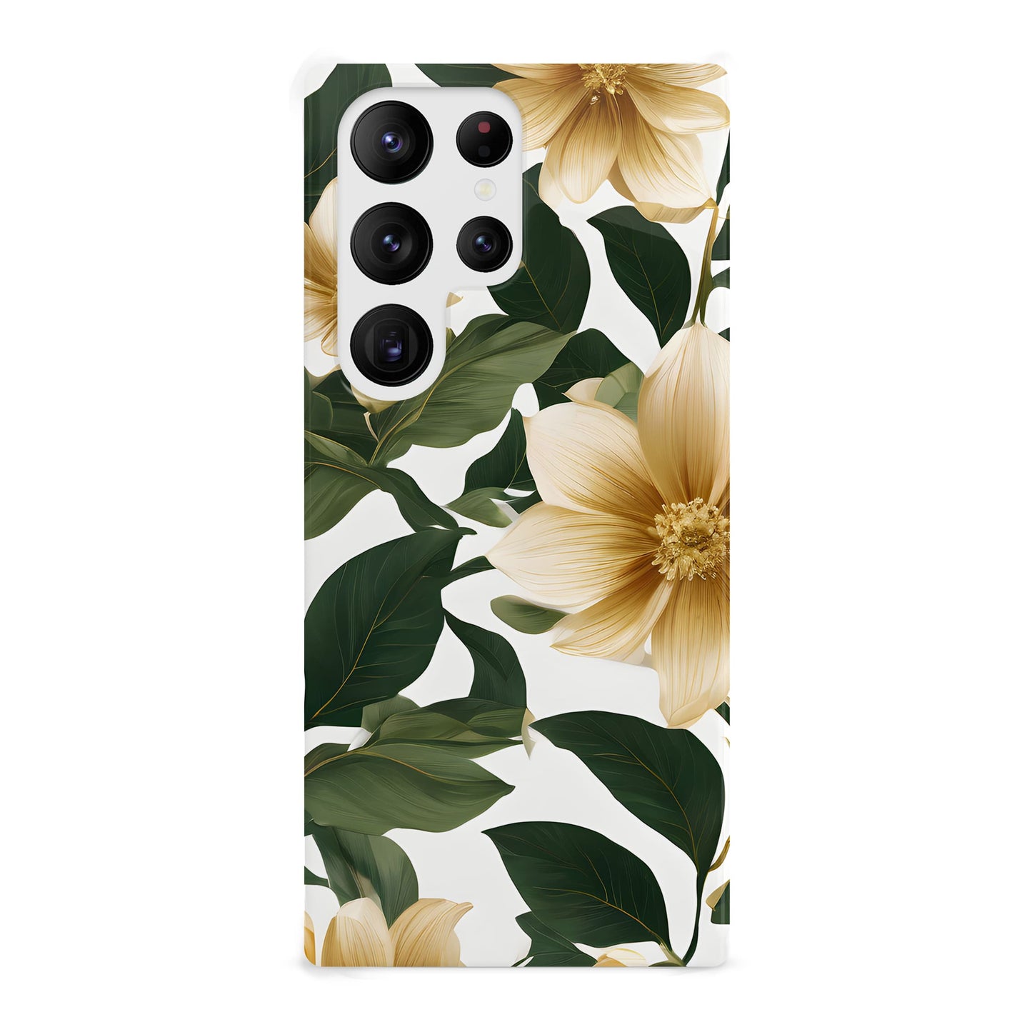 Gold and Green Floral Print Case
