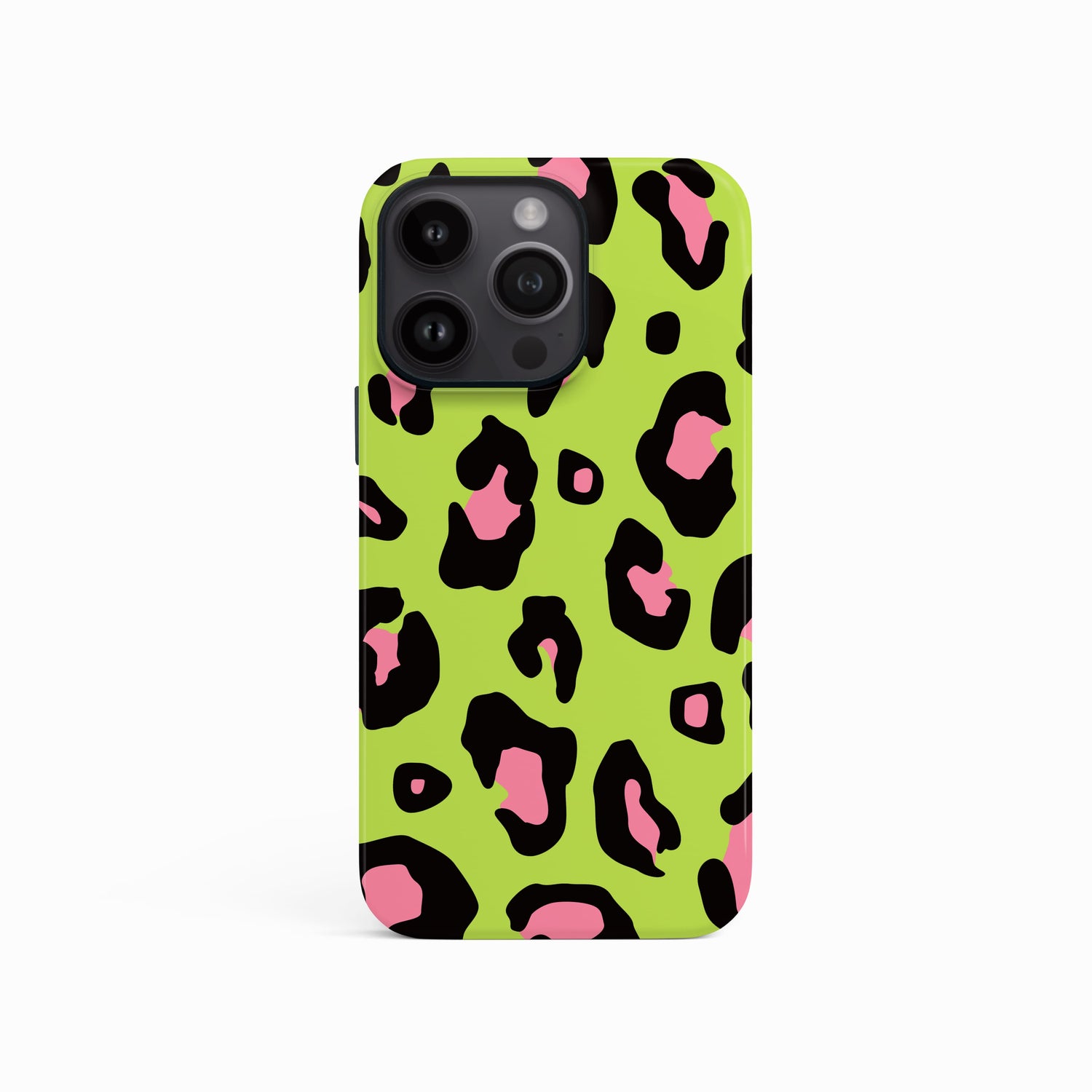 Green and Pink Leopard Spot Print Case iPhone 15 Phone Case