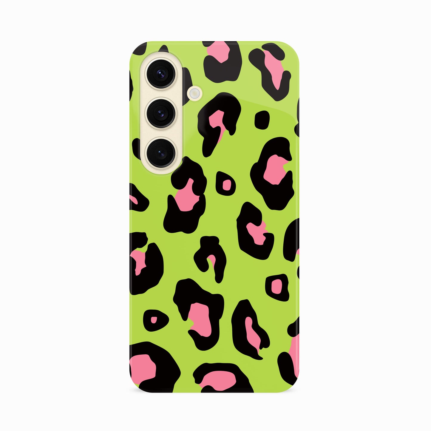 Green and Pink Leopard Spot Print Case Samsung Galaxy S24 Phone Case